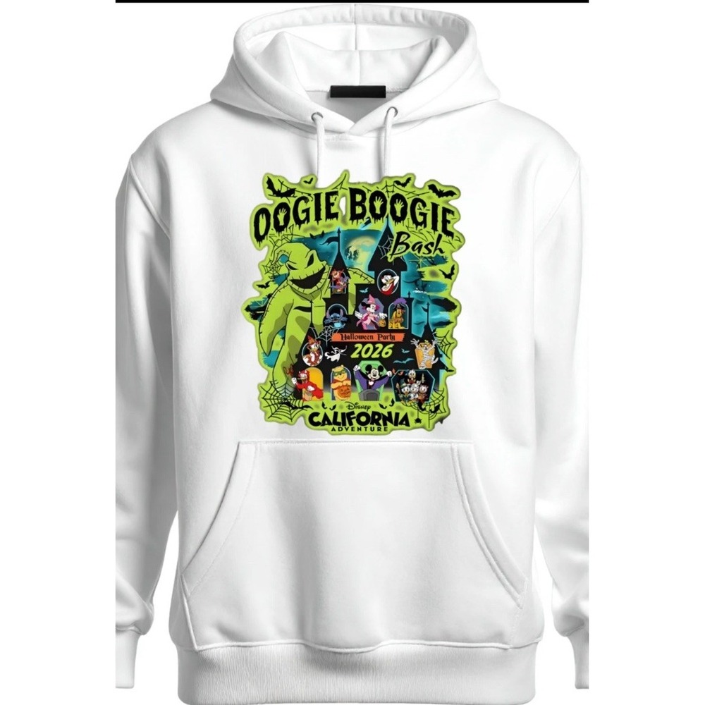 Disneyland Oogie Boogie Bash 2026 Hoodie Unisex Adult White 2XL